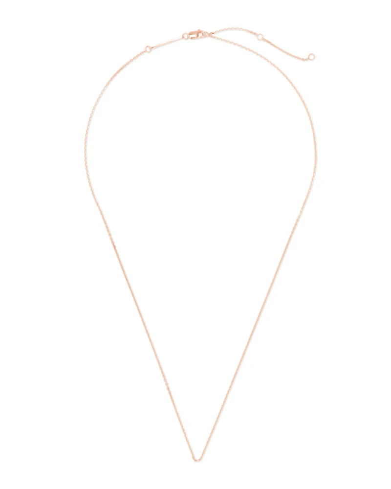 18 Inch Thin Chain Necklace in 18k Rose Gold Vermeil