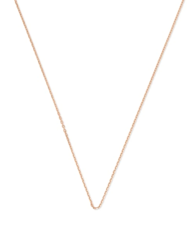 18 Inch Thin Chain Necklace in 18k Rose Gold Vermeil