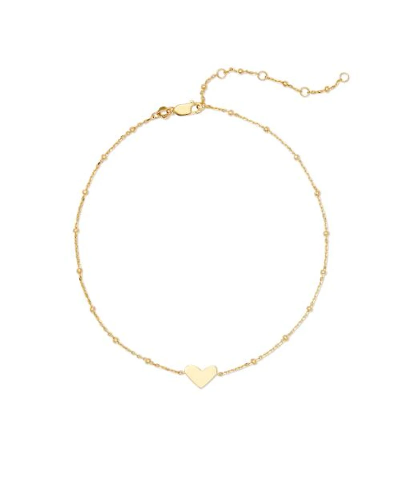 Ari Heart Chain Anklet in Gold Vermeil