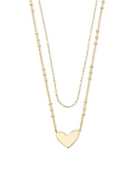 Ari Heart Multi Strand Necklace in Sterling Silver