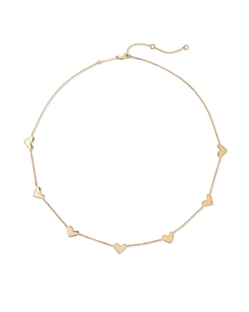 Ari Heart Strand Necklace in Sterling Silver