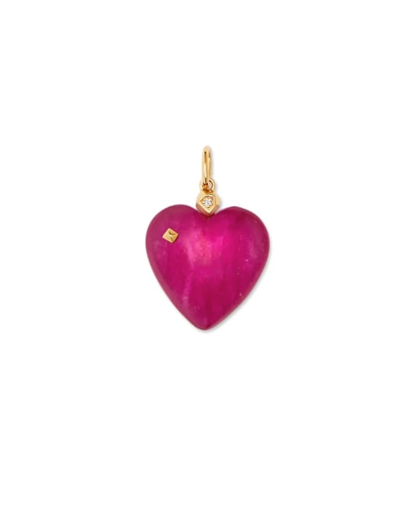 Angie Lapis Carved Heart Charm 18k Gold Vermeil