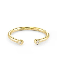 Audrey 14k Yellow Gold Open Ring White Diamond