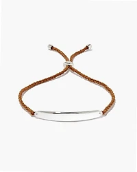 Mattie Bar Sterling Silver Cord Bracelet in Burnt Orange