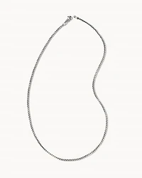 Beck 24" Thin Round Box Chain Necklace 18k Oxidized Gold Vermeil