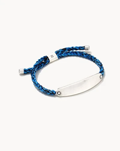 Robert Oxidized Sterling Silver Corded Bracelet Blue Mix
