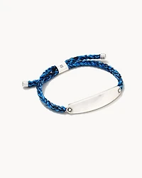 Robert Oxidized Sterling Silver Corded Bracelet Blue Mix