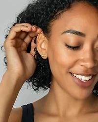 Giselle 14k Yellow Gold Single Stud Earring in White Diamond