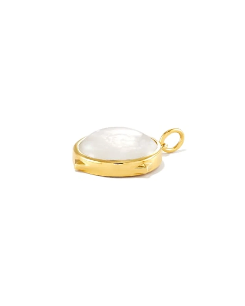 Matilda 18k Gold Vermeil Stone Charm in Ivory Mother-Of-Pearl