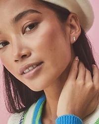 Ciera 18k Gold Vermeil Mini Single Stud Earring in White Topaz