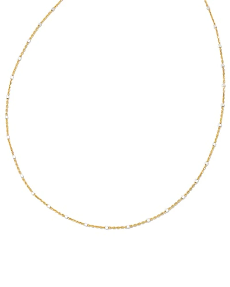 22 Inch Single Satellite Chain Necklace Mixed Metal