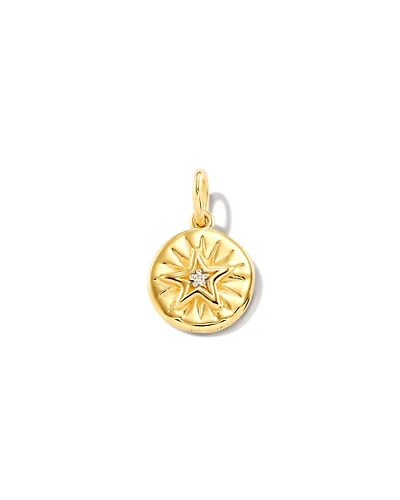 Shooting Star 18k Yellow Gold Vermeil Charm White Sapphire