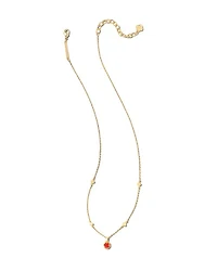 Nola Gold Pendant Necklace in Red Illusion