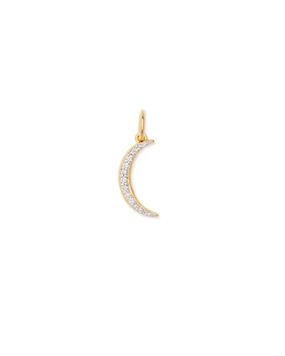 Crescent Moon Charm White Diamond