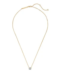 Davie 18k Gold Vermeil Pave Pendant Necklace White Diamond