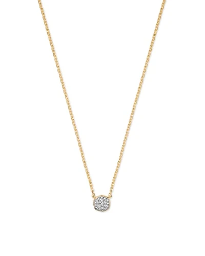 Davie 18k Gold Vermeil Pave Pendant Necklace White Diamond