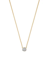 Davie 18k Gold Vermeil Pave Pendant Necklace White Diamond