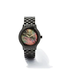 Alex Black Stainless Steel 35mm Watch in Black Mother-of-Pearl