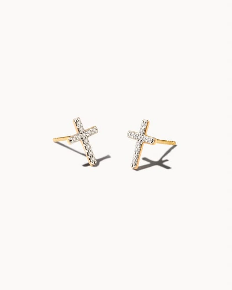 Cross Medium Stud Earrings