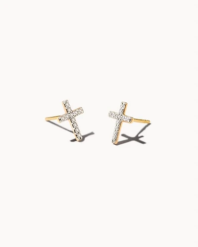 Cross Medium Stud Earrings