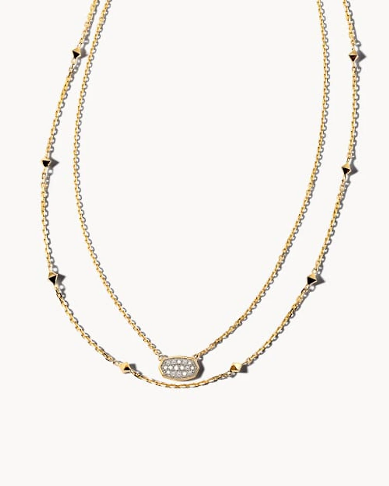 Marisa 14k White Gold Multi Strand Necklace Diamond