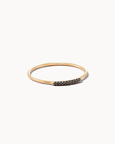 Mila 14k Yellow Gold Band Ring Black Diamond