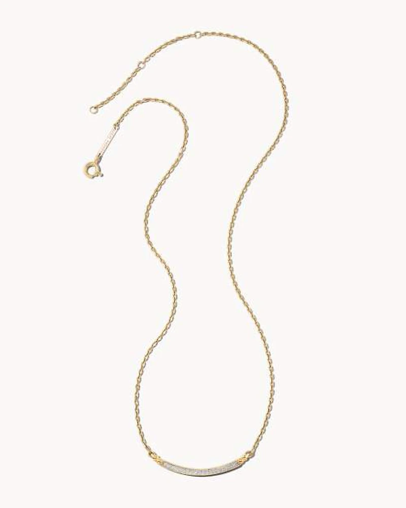 0.15 ct Ott 14k Yellow Gold Pendant Necklace White Diamond