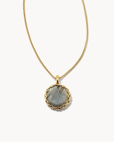 Jane 18k Yellow Gold Vermeil Pendant Necklace Gray Labradorite