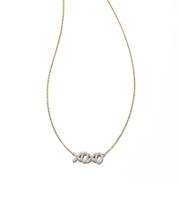 0.11 ct XO 14k Yellow Gold Pendant Necklace White Diamond