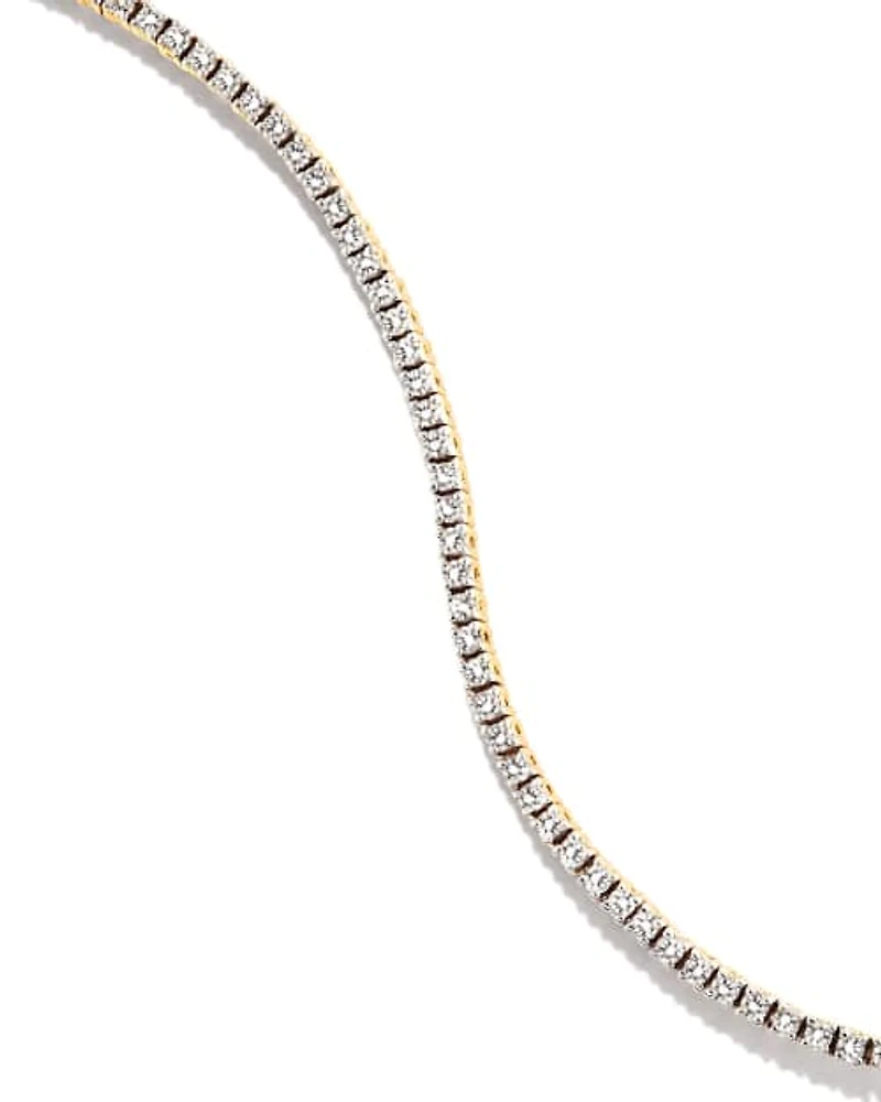 14k Yellow Gold Tennis Bracelet White Diamond