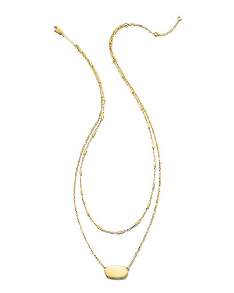 Elisa Multi Strand Necklace 18k Rose Gold Vermeil