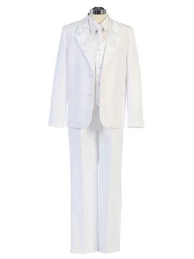 TT4017 Suit with Brocade SIZE:2-20 COLOR: WHITE