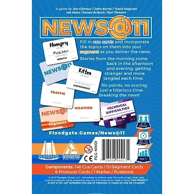 Floodgate Games News at 11 Card Game