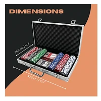 300 Piece Poker Set Casino Style Poker Chips Set with a Aluminum Finish Case