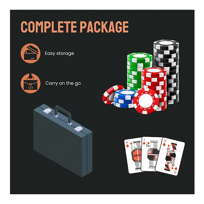 300 Piece Poker Set Casino Style Poker Chips Set with a Aluminum Finish Case