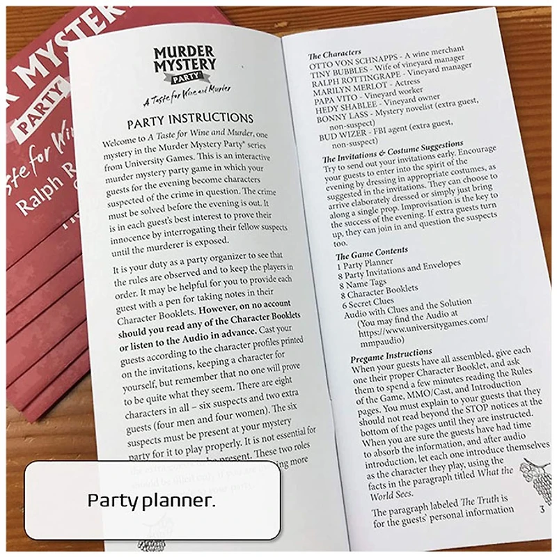 Murder Mystery Party A Taste for Wine & Murder