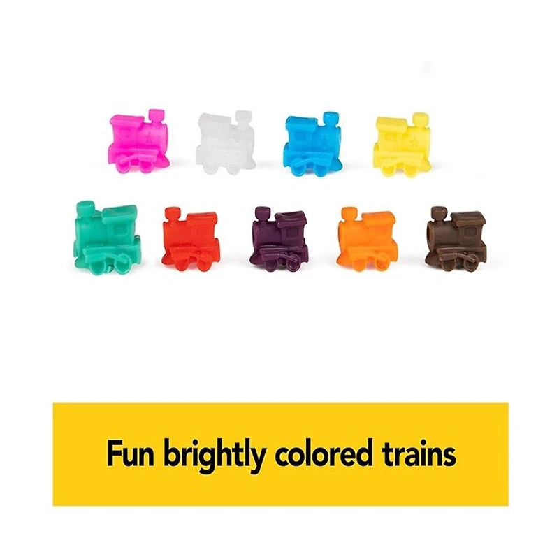 Mexican Train Dominoes Set Tile Board Game in Aluminum Carry Case with Colorful Trains