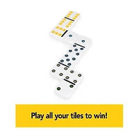Mexican Train Dominoes Set Tile Board Game in Aluminum Carry Case with Colorful Trains