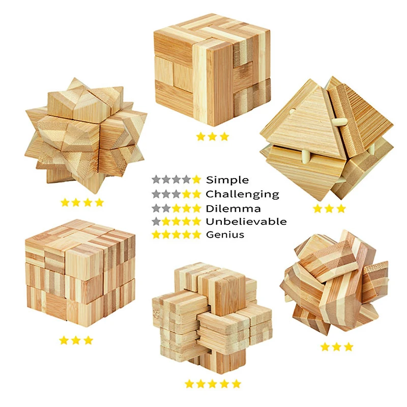 Bamboo Puzzle Brain Teasers Puzzles (Random Pick)