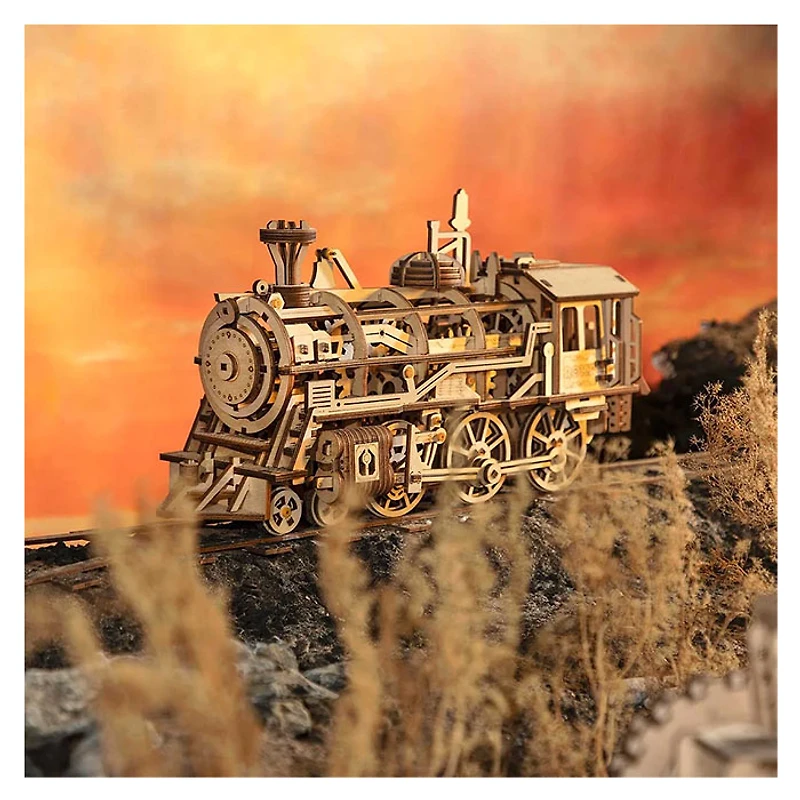 3D Wooden Puzzle – Wind Up Train Locomotive