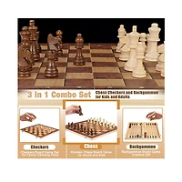3-In-1 Classical Board – Chess/Checkers/Backgammon