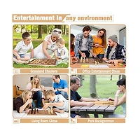 3-In-1 Classical Board – Chess/Checkers/Backgammon