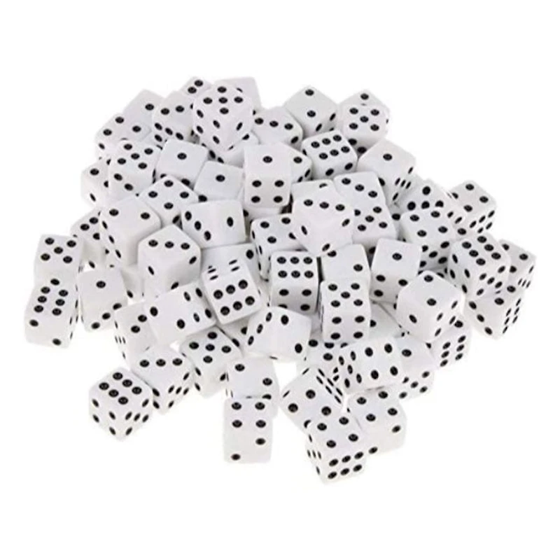 Dice D6 Black And White Set Of 10