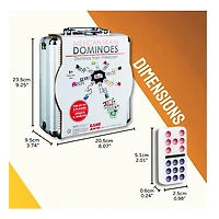 Mexican Train Dominoes Double 12 Dominoes Set 91 Tiles with Aluminum Case