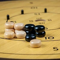 4 in 1 Wooden Crokinole Set With Playing Cards