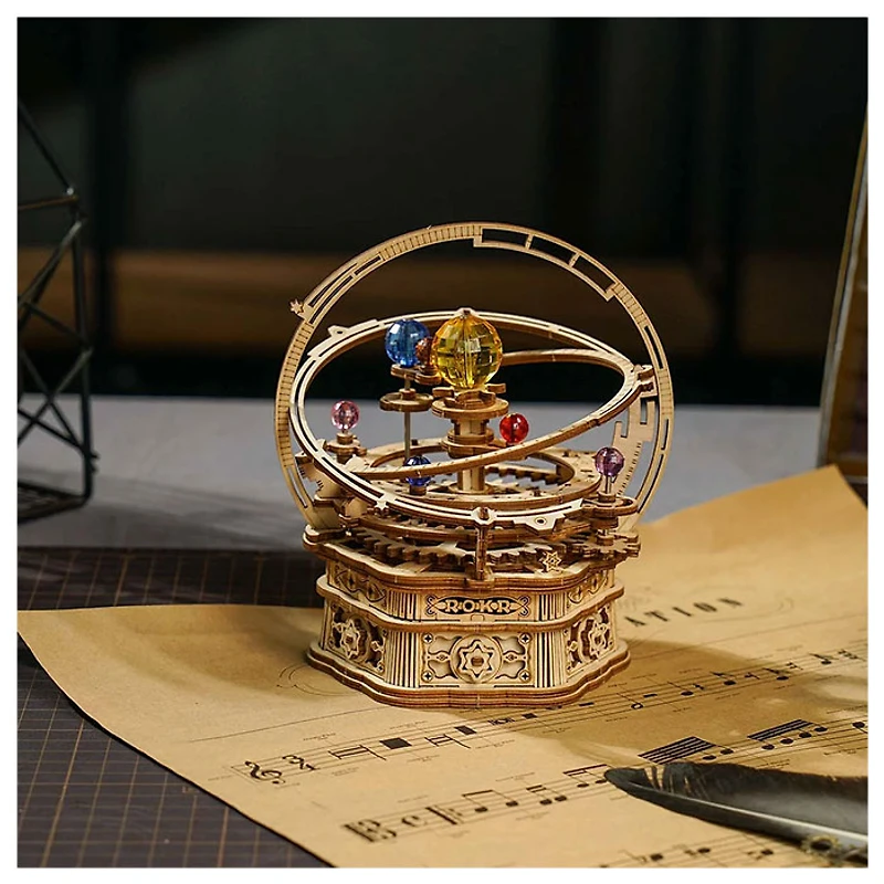 3DWP STARRY NIGHT ORRERY MUSIC BOX