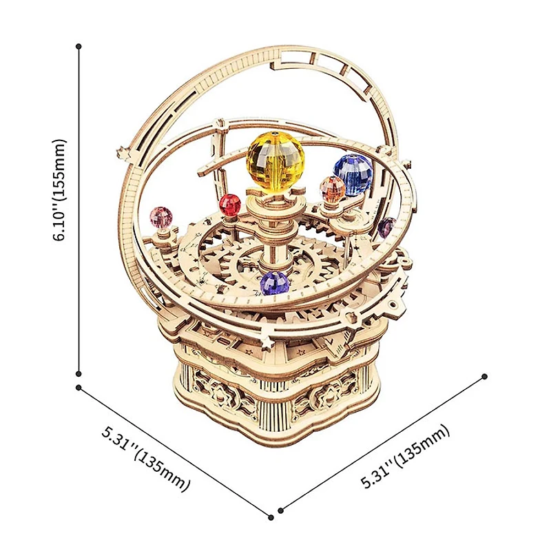 3DWP STARRY NIGHT ORRERY MUSIC BOX