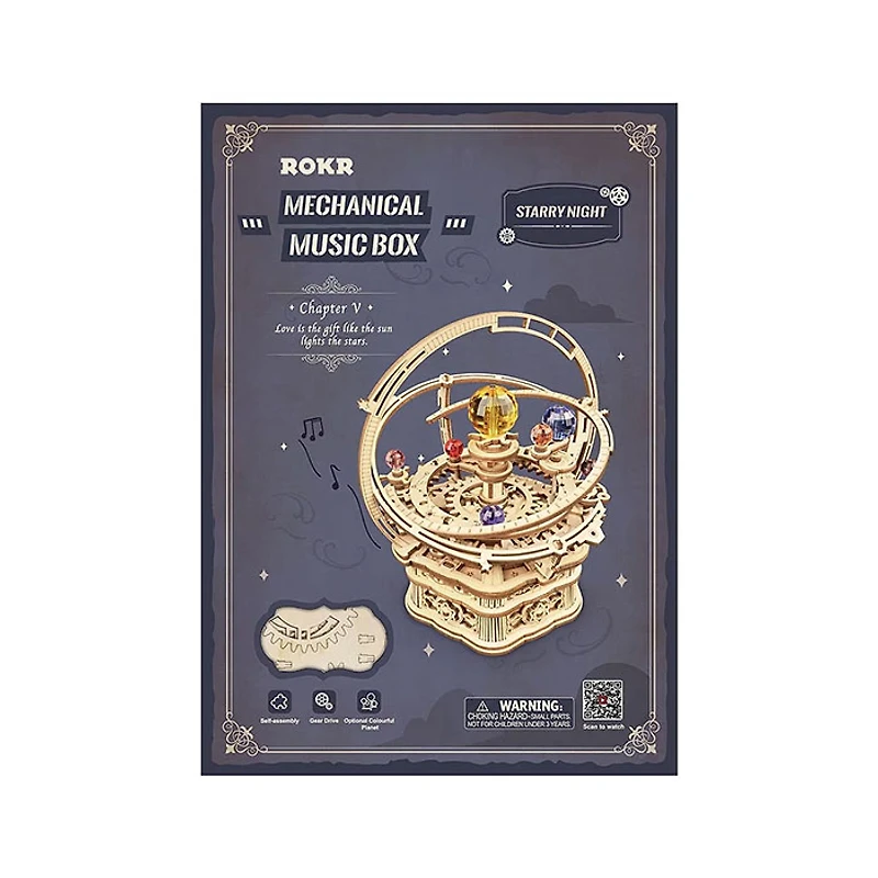 3DWP STARRY NIGHT ORRERY MUSIC BOX