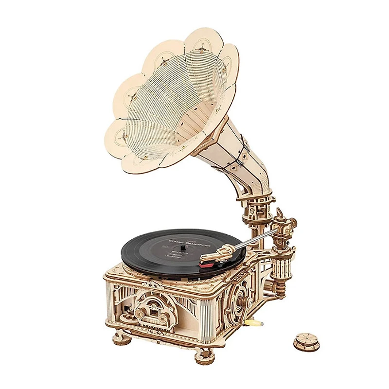 3D Wooden Puzzle – Black Gum Gramophone