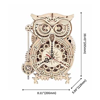 3D Wooden Puzzle Owl Clock